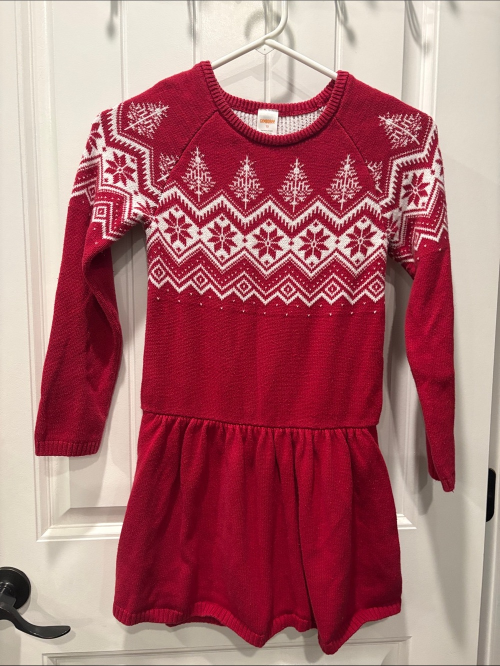 Gymboree Red and White Fair Isle Knit Dress
